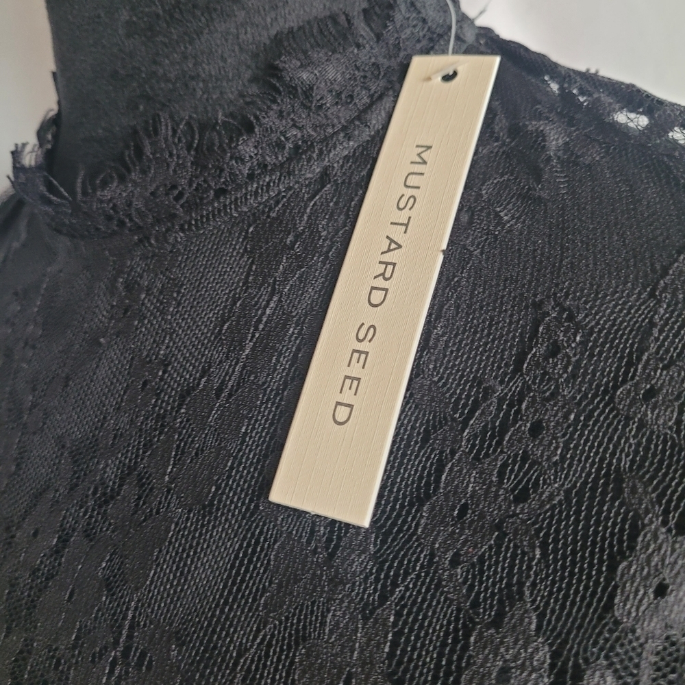 Mustard Seed by Anthropologie  Lace Overlay Sheath Dress w/ Fringe Detail Size S - Picture 7 of 13